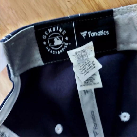 New York Yankees Hat Blue NY Logo Cap Fanatics Pinstripe Stitch - Picture 5 of 6